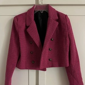 Wool-Blend Tweed Crop Jacket